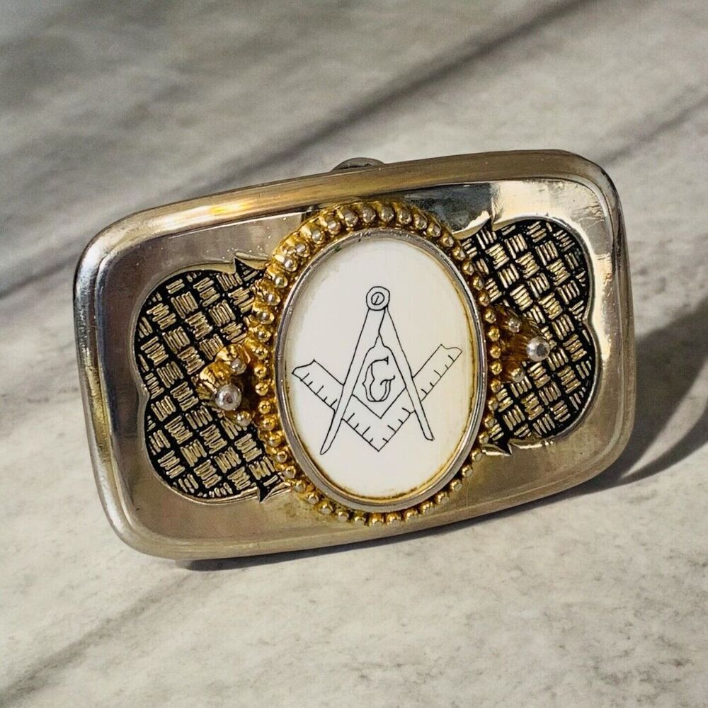 Masonic Belt Buckle Vintage Brass Freemason